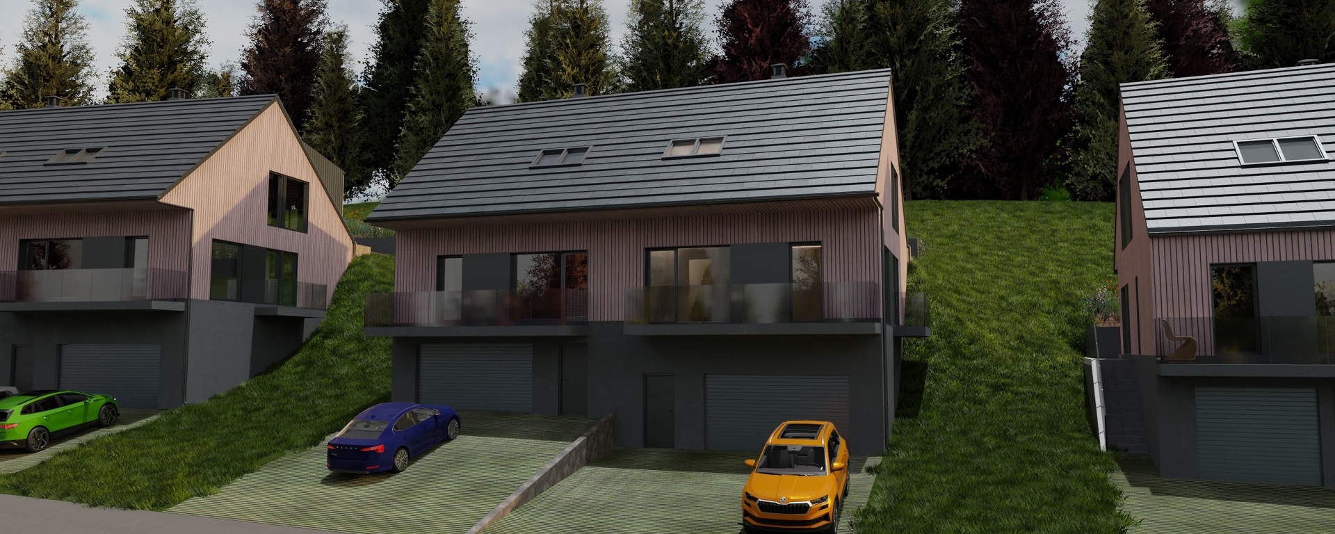 Projekt Výhledy Trubská - dům 4+kk s garáží a terasou