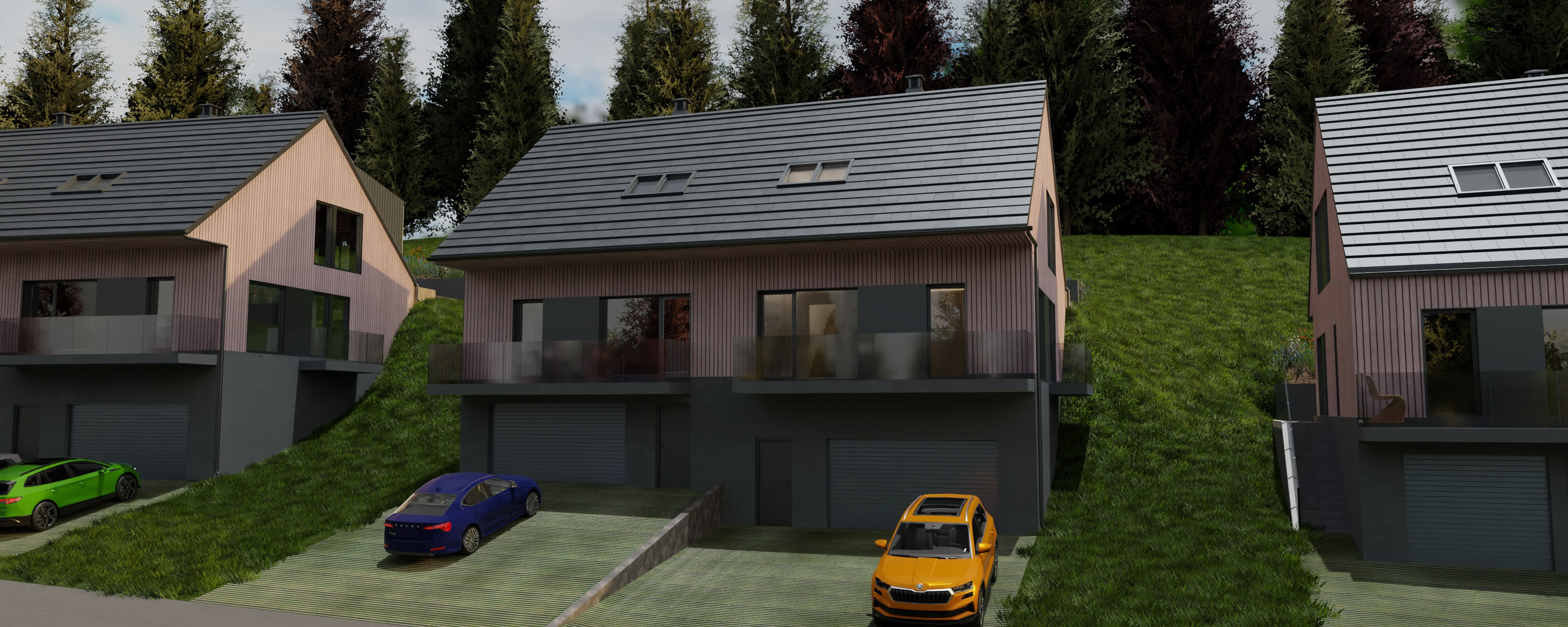 Projekt Výhledy Trubská - dům 4+kk s garáží a terasou