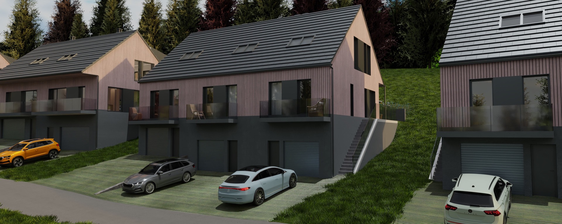 Projekt Výhledy Trubská - dům 4+kk s garáží a terasou